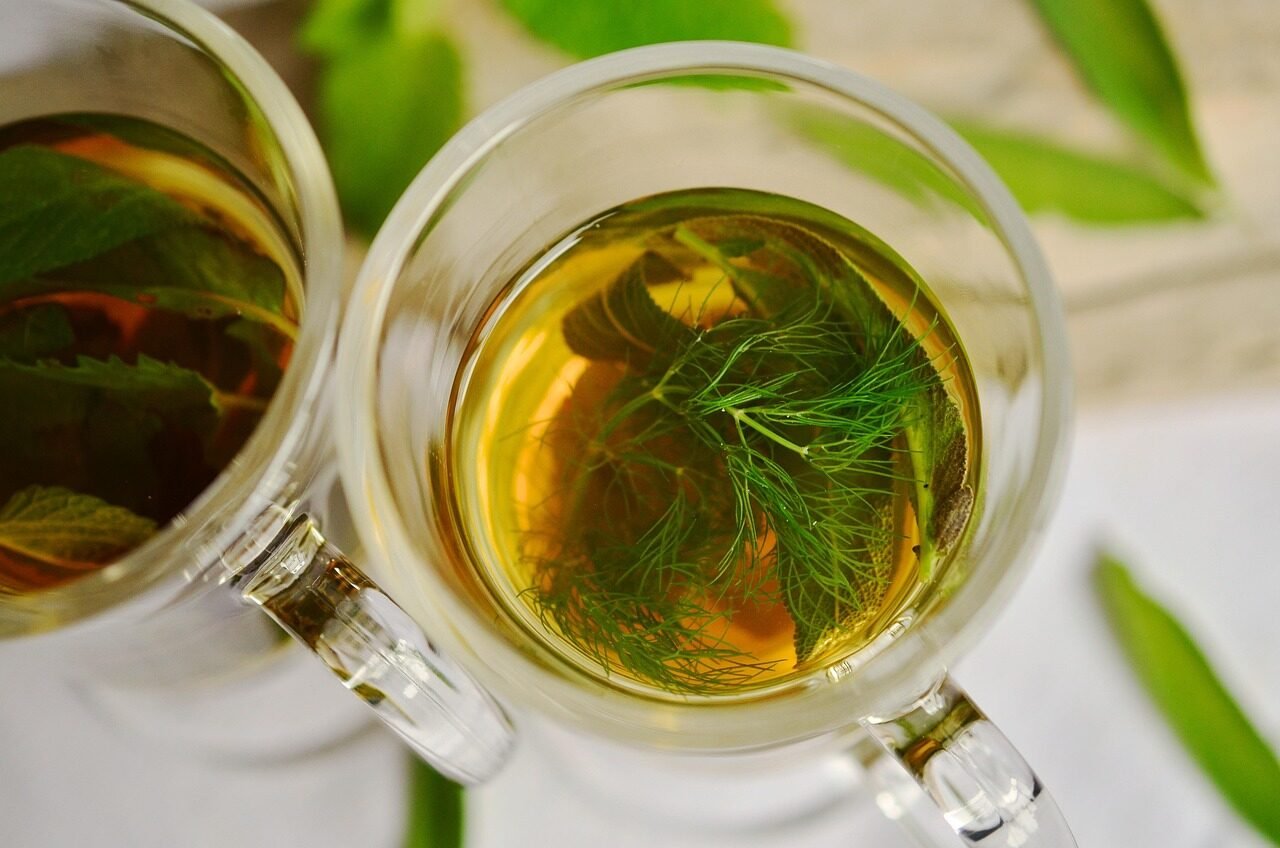 herbal tea, herbs, tea, fennel, mint, sage, aroma, healthy, drink, medicinal herbs, health, peppermint, healing, nature, leaves, tea herbs, herbal plant, tea glasses, glass