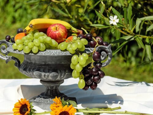 bowl of fruit, shell, fruit