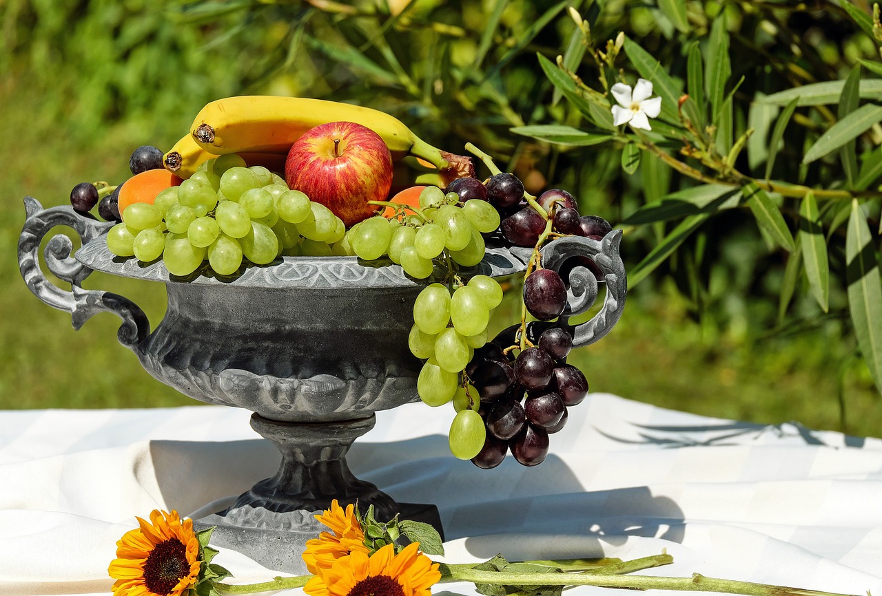 bowl of fruit, shell, fruit