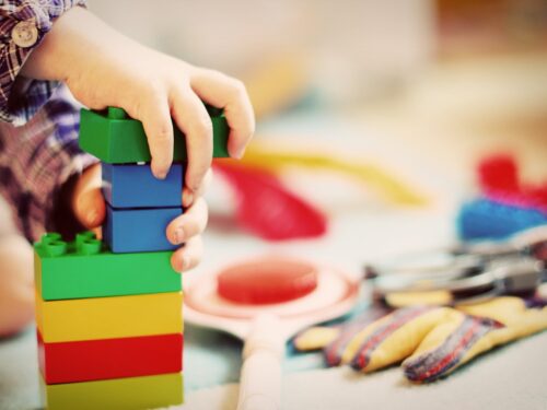 child, tower, building blocks