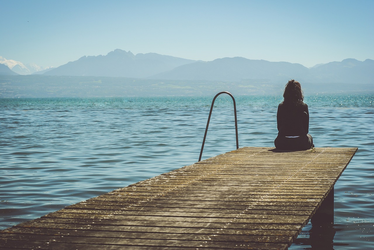 woman, dock, lake, outdoors, person, pier, scenic, sitting, water, jetty, alone, sit, nature, solitude, solitary, lonely, alone, alone, alone, alone, alone, lonely, lonely, lonely, lonely