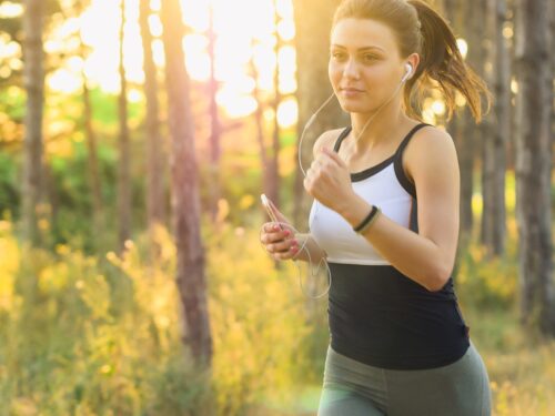 woman, jogging, running