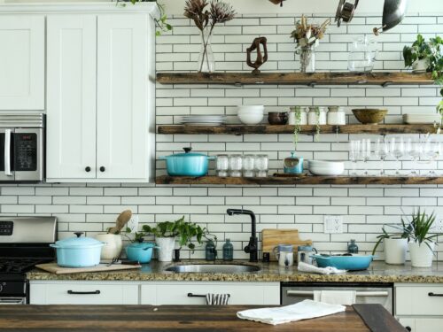 brown wooden shelf