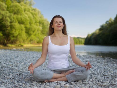 woman, yoga, meditation