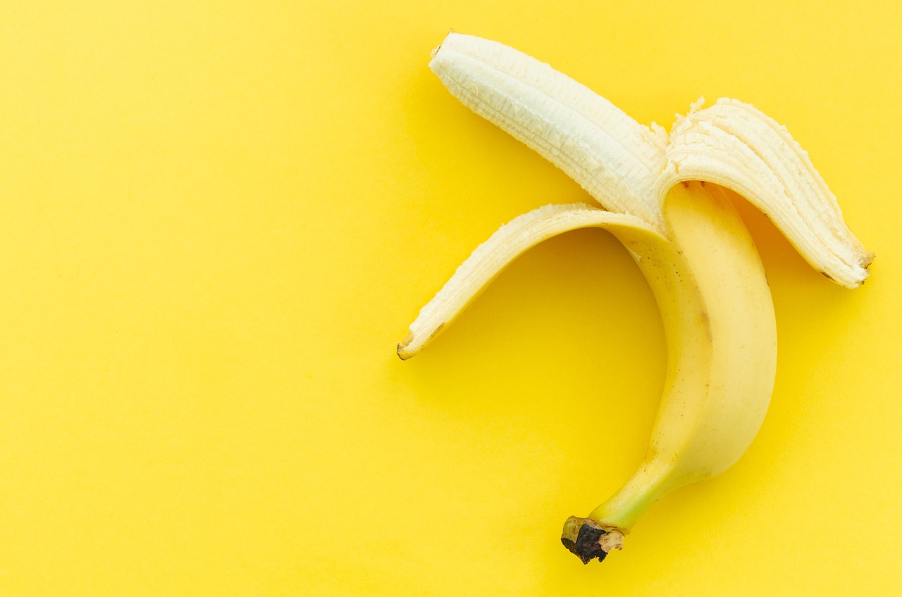 food, banana, yellow