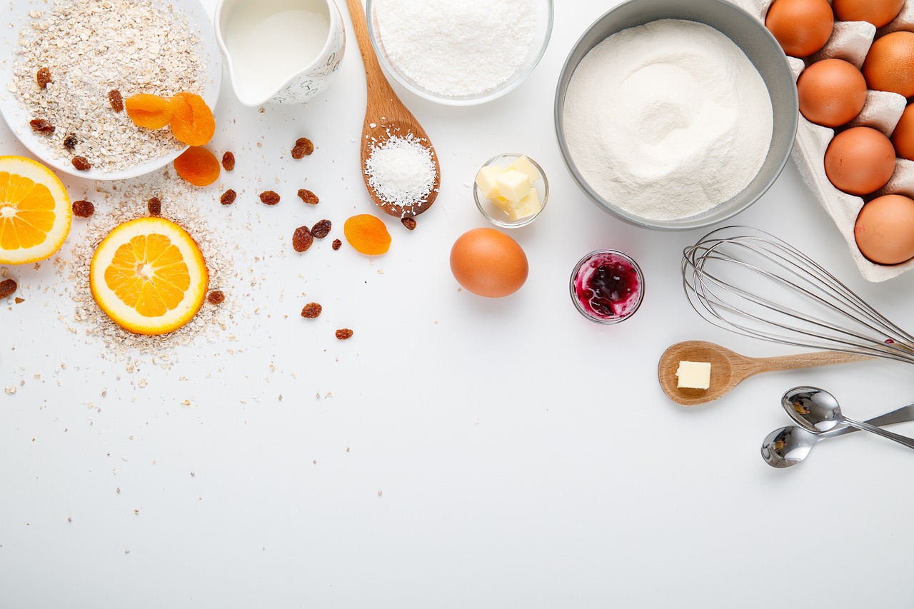 cooking, ingredients, flat lay, bake, baking, baking ingredients, whisk, cooking utensils, eggs, orange slices, orange, sugar, salt, cooking, cooking, cooking, cooking, baking, baking, baking, baking, baking, sugar, salt, salt