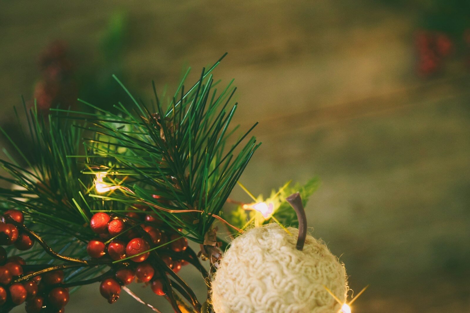 a close up of a christmas tree with lights