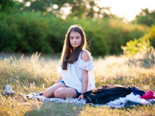 girl, kid, meadow