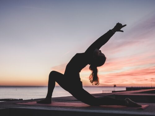 yoga, outdoors, sunrise