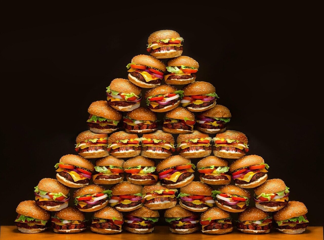 hamburguer, sandwich, pyramid, food, fast food, hamburguer, hamburguer, hamburguer, hamburguer, hamburguer