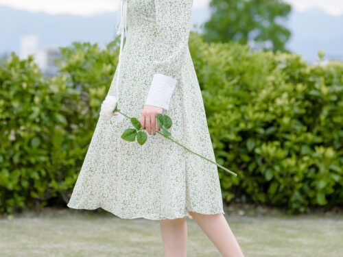 rose, woman, outdoors