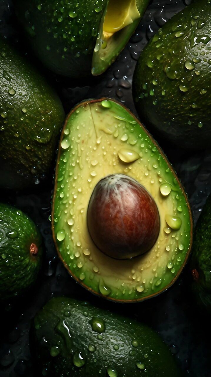 avocado, fresh, healthy food, nutritious, superfood, water droplets, vegan, ai generated, avocado, avocado, avocado, avocado, avocado