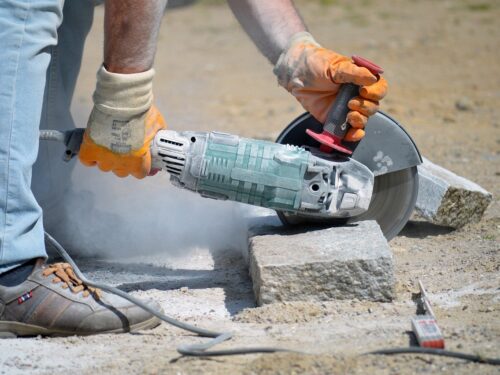 cutting granite stones, bending, work, granite, stones, separate, tool, construction work, diy, angle grinder, machine, energy, dust, granite stone, handyman, to cut, flexing, flex work, power, work, work, work, work, work