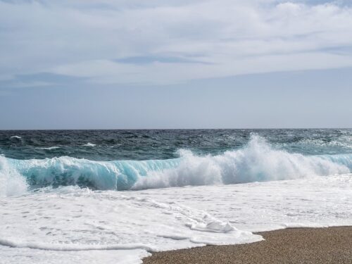 sea, waves, clouds