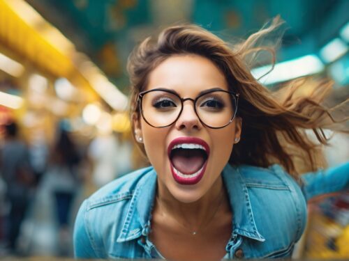 ai generated, woman, shopping, fashion, joyful, purchase, enthusiasm, fun, carefree, addicted to shopping, discount, offer, buyer, expense, fashionable