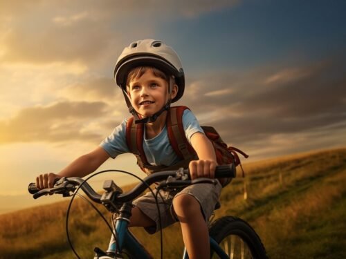 riding, kid, childhood, bike, vehicle, bicycle, helmet, completion, cycling, cycle, ai created