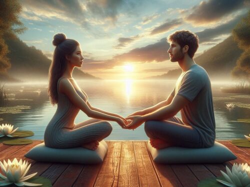 woman, men's, par, love, yoga, meditation, tantra, ai generated