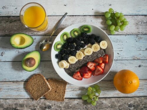 fruit lot on ceramic plate