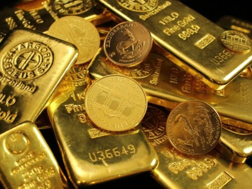 gold and silver round coins