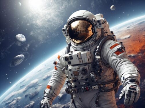 ai generated, astronaut, space, universe, nasa, cartoon, science, future, spaceman, cosmonaut, spacesuit, fantasy