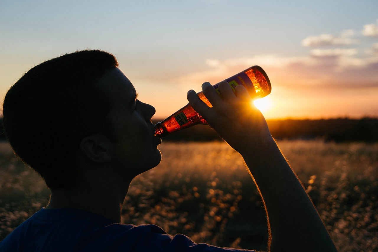 drinking, beer, bottle, alcohol, sunset, dusk, silhouette, guy, man, field, nature, people, beer, beer, beer, beer, beer