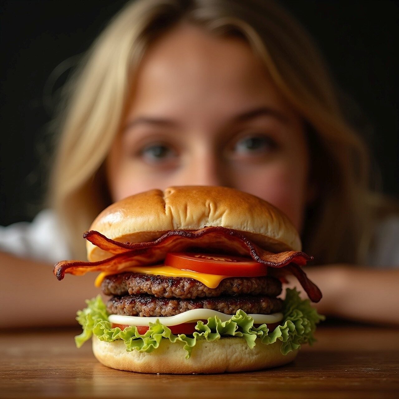 burger, hamburger, food, snack, street food, fast food, nourishment, ai generated