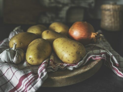 brown potatoes and brown onion