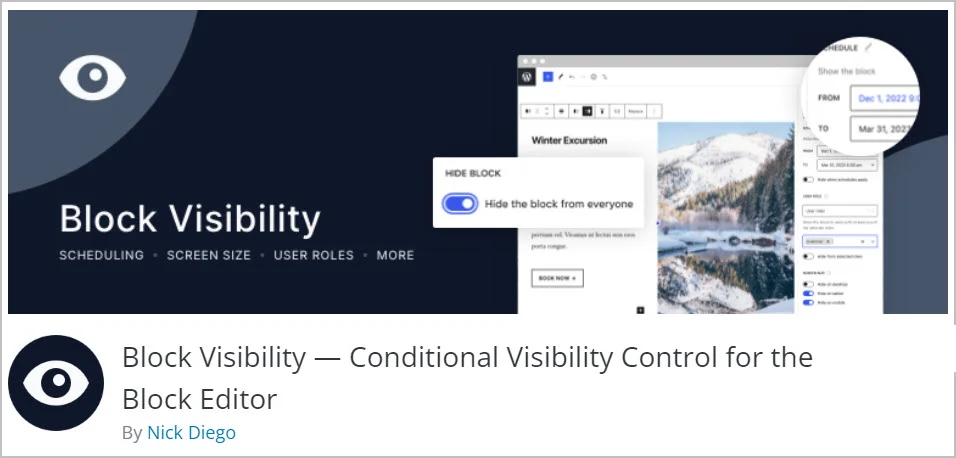 blokuoti matomumą WordPress org