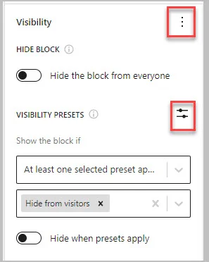 blokuoti matomumą pagrindiniame skydelyje su pažymėtais prieigos mygtukais