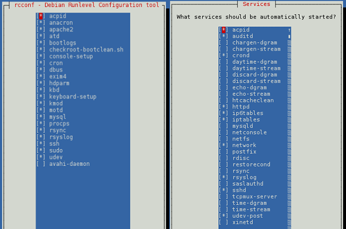 Paslaugų pašalinimas iš paleidimo „CentOS“, „Debian“, „Ubuntu“.