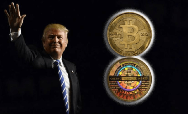 Trumpui dabar priklauso fizinė BTC moneta