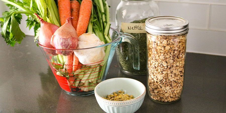 bundle of ingredients on counter