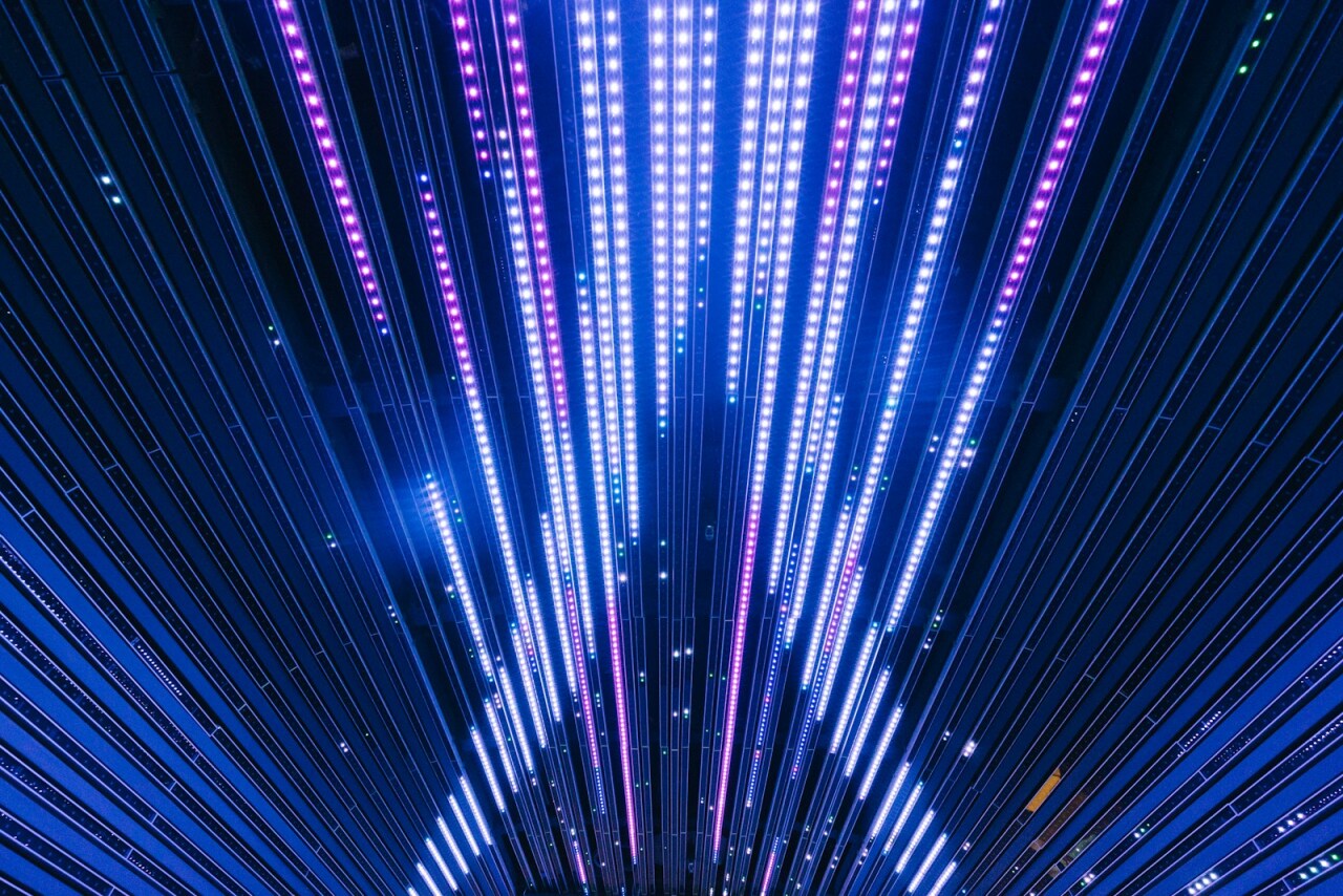 blue and green light streaks
