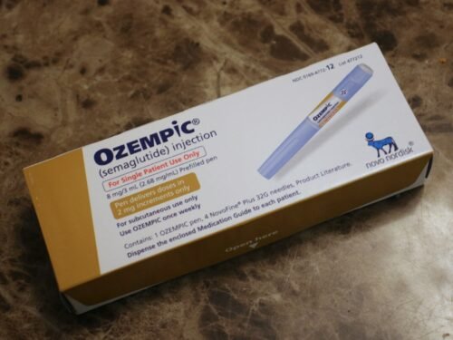 Ozempic medication box, with pen injection.