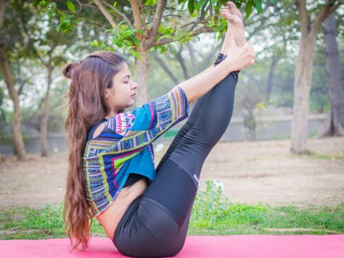 woman doing yoga