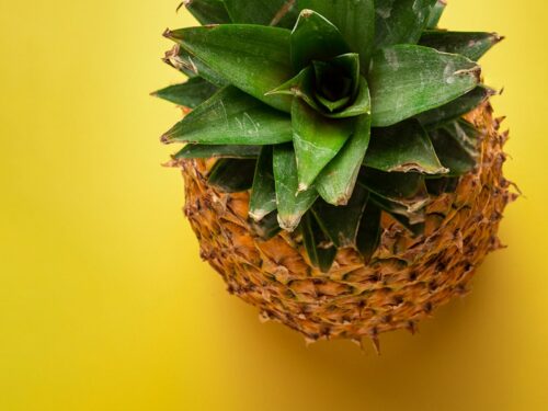 green and brown pineapple fruit