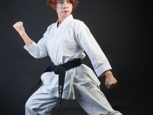 woman wearing karate gi